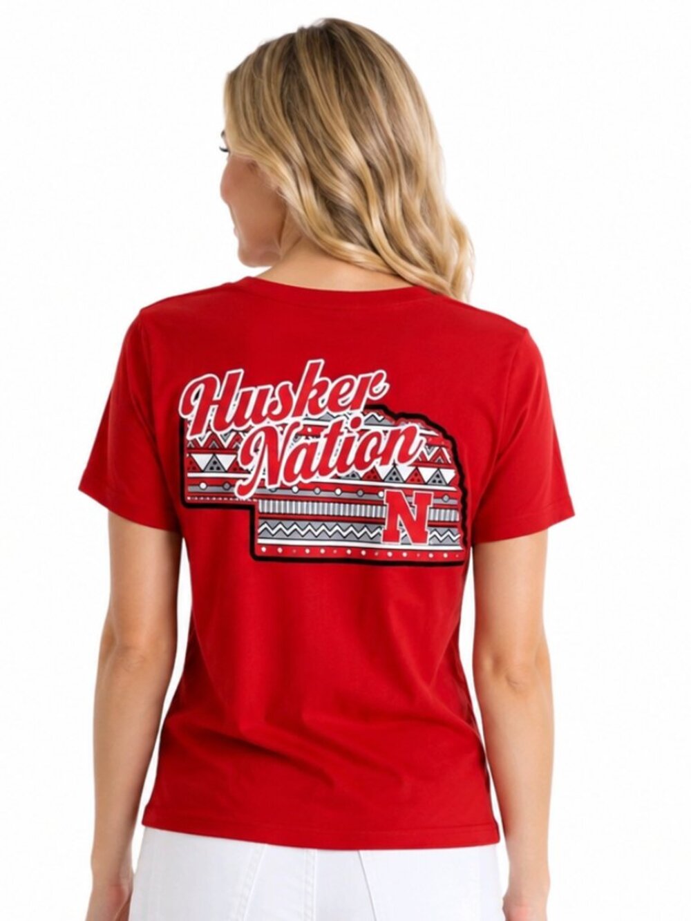 Nebraska Cornhuskers Womens T Shirt Size Medium Husker Nation Front & Back Logo